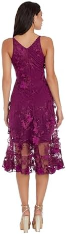 Dress the Population Audrey Spaghetti Strap 3D Floral Dress - Image 3