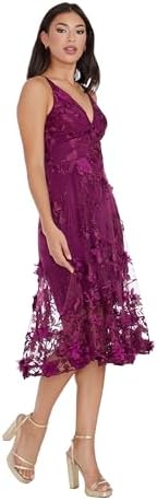 Dress the Population Audrey Spaghetti Strap 3D Floral Dress - Image 2