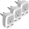 TESSAN European Travel Plug Adapter, 3 Pack