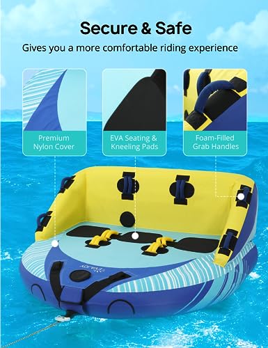 Evajoy 3 Person Inflatable Towable Tube for Boating - Image 4