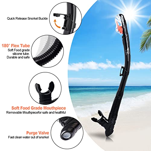 EXP VISION Adult Snorkel Set with Anti-Fog Mask - Image 5