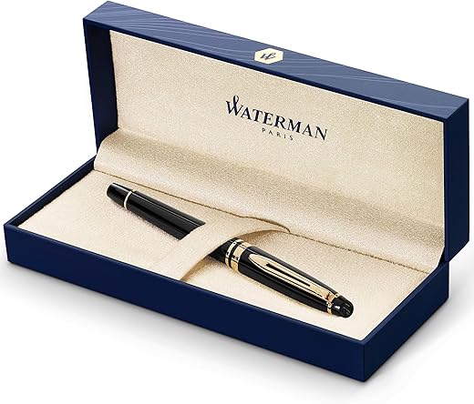 Waterman Expert Fountain Pen Black Gold Fine