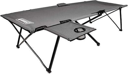 Coleman Extra Wide Camping Cot with Side Table