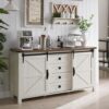 T4TREAM Farmhouse Buffet Cabinet with Sliding Barn Doors