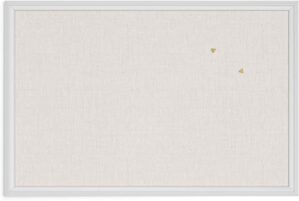 U Brands Farmhouse Linen Bulletin Board, 30″x20
