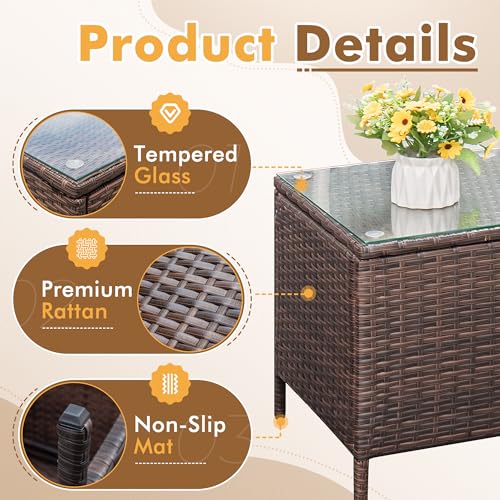 Flamaker 3-Piece All-Weather Rattan Patio Set - Image 3