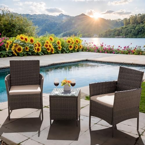 Flamaker 3-Piece All-Weather Rattan Patio Set - Image 5