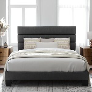 Allewie Full Size Upholstered Bed Frame with Headboard