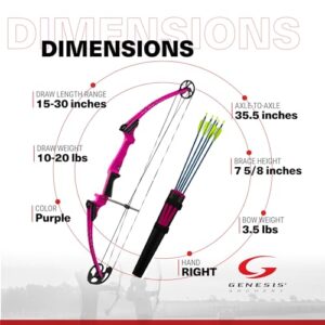 GENESIS Lightweight Left Handed Compound Bow, Yellow