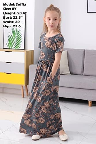 GORLYA Girl's Floral Print Maxi Dress - Image 3