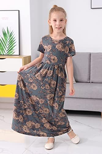 GORLYA Girl's Floral Print Maxi Dress - Image 4