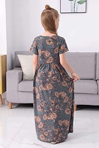 GORLYA Girl's Floral Print Maxi Dress - Image 2