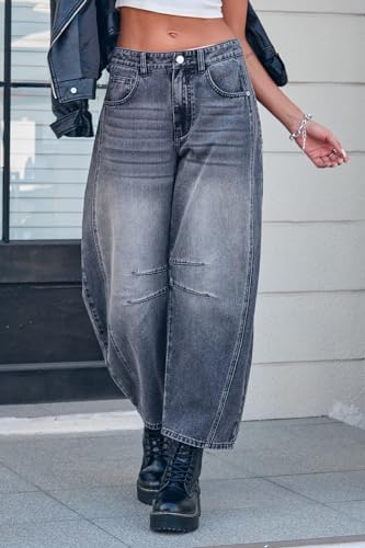 GREAIDEA Mid Rise Barrel Jeans - Image 5