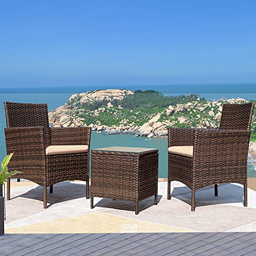 Greesum 3-Piece Outdoor Wicker Furniture Set - Image 3