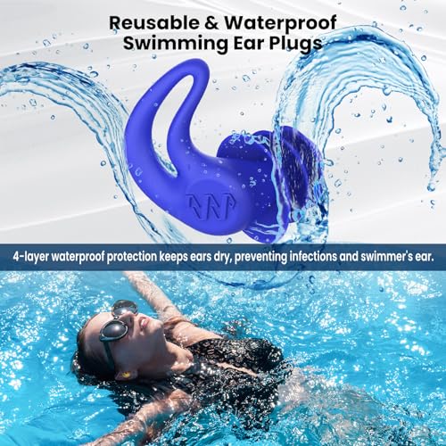 HIGAHY Waterproof Reusable Silicone Swimming Ear Plugs - Image 3