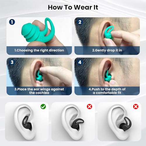 HIGAHY Waterproof Reusable Silicone Swimming Ear Plugs - Image 5