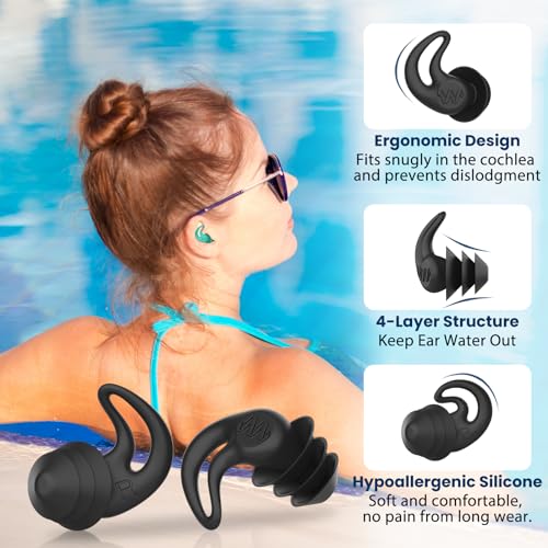 HIGAHY Waterproof Reusable Silicone Swimming Ear Plugs - Image 2