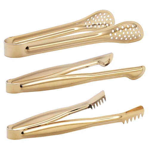 HINMAY Gold Plated Mini Serving Tongs, Set of 6 - Image 3