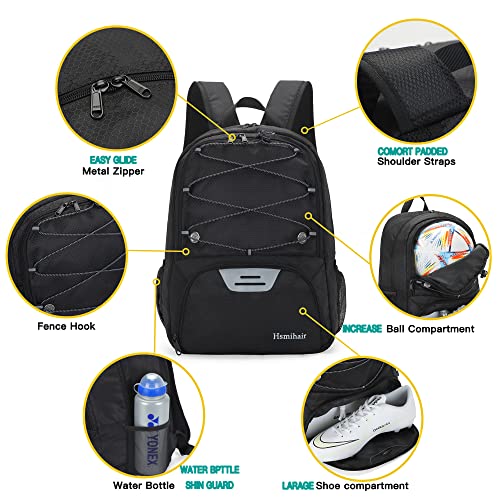 Hsmihair Multi-Sport Youth Backpack with Ball Compartment - Image 2