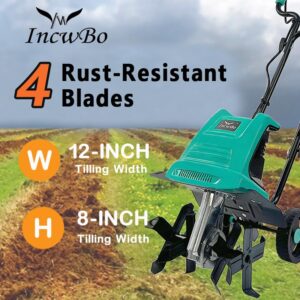 IncwBo 12-Inch 10.5 Amp Electric Garden Tiller
