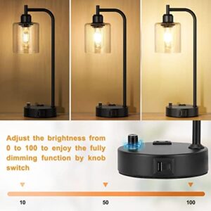 Innqoo Dimmable Industrial Table Lamps with USB