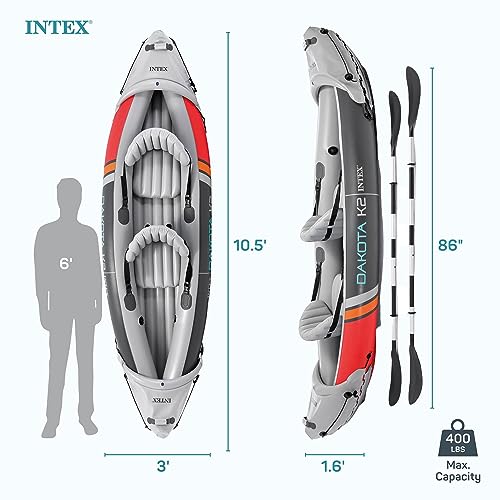 Intex 2 Person Inflatable Kayak with Accessories - Image 5