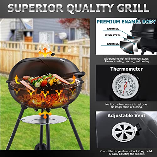 Joyfair 22-inch Charcoal Grill with Thermometer - Image 2