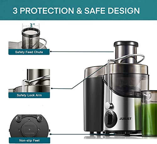 Juilist 800W Wide Mouth Juicer with 3 Speeds - Image 5