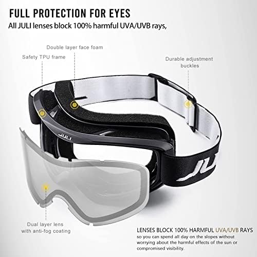 JULI Eyewear Ski & Snowboard Goggles for Adults - Image 4