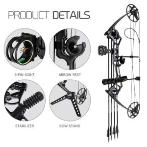 Lanneret Adjustable Right Hand Compound Bow Set