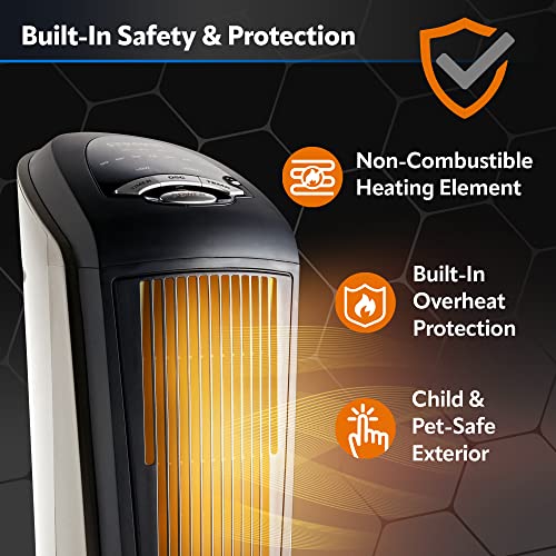 Lasko Oscillating Ceramic Tower Space Heater, Remote Control - Image 4