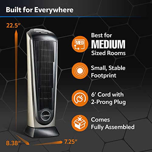 Lasko Oscillating Ceramic Tower Space Heater, Remote Control - Image 5