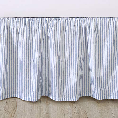 Laura Ashley Cotton Ruffled Bedskirt, Classic Style (Blue, Full) - Image 4