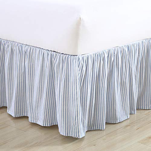 Laura Ashley Cotton Ruffled Bedskirt, Classic Style (Blue, Full) - Image 2
