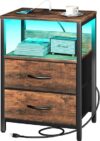 LED Nightstand with Charging Station