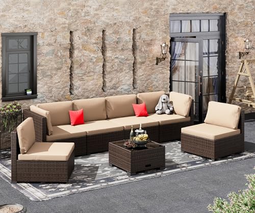 LHBcraft 7 Piece Outdoor Rattan Furniture Set - Image 3