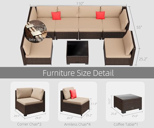 LHBcraft 7 Piece Outdoor Rattan Furniture Set - Image 2