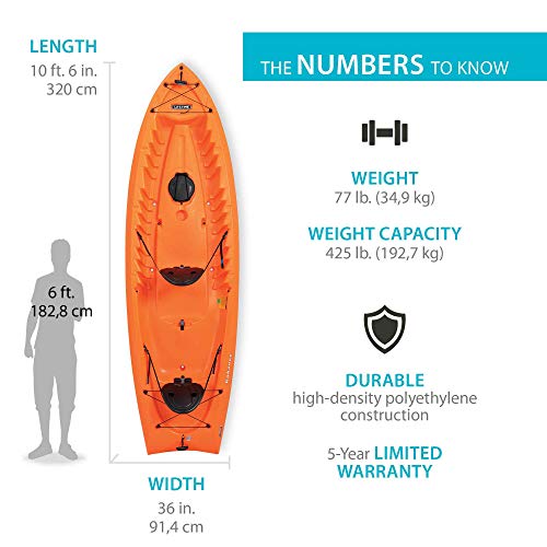 Lifetime Kokanee Sit-On-Top Kayak, Orange, 10'6 - Image 2