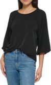 Calvin Klein Loose Fitted Jersey Lantern Sleeve Blouse