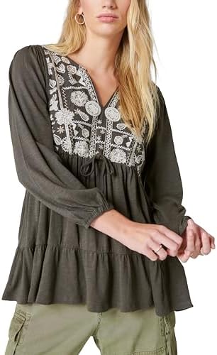 Lucky Brand Embroidered Tiered Tunic Top - Image 4