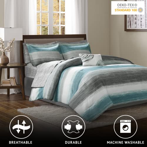 Madison Park Queen Watercolor Coastal Comforter Set - Image 3