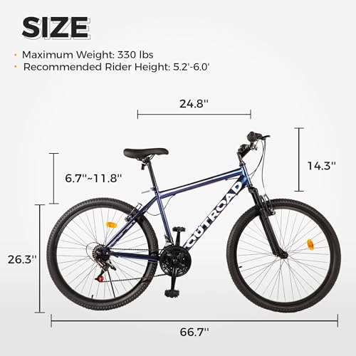 MarKnig 21-Speed Hardtail Mountain Bike, 26-Inch Wheels - Image 3