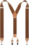 Timiot Y-Back 4 Metal Clip Elastic Wide Suspenders