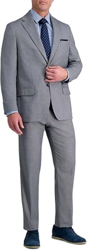 Haggar Men’s Grey Stretch Pattern Suit Separates