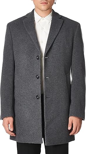 Calvin Klein Men's Slim Fit Wool Overcoat