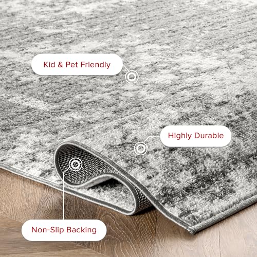 Modern Abstract Grey/Ivory Area Rug, 12x15 - Image 4