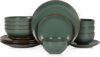 Stone Lain Modern Green Stoneware 16-Piece Dinnerware Set