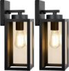 BesLowe Modern Matte Black Outdoor Wall Lanterns