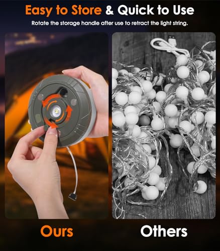 MoKo 2-in-1 Rechargeable Camping String Lights - Image 5
