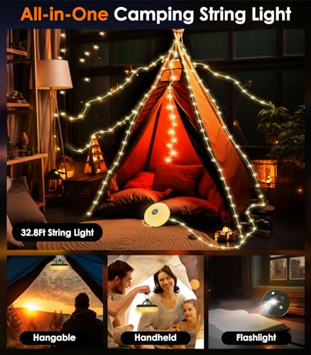 MoKo 2-in-1 Rechargeable Camping String Lights - Image 2